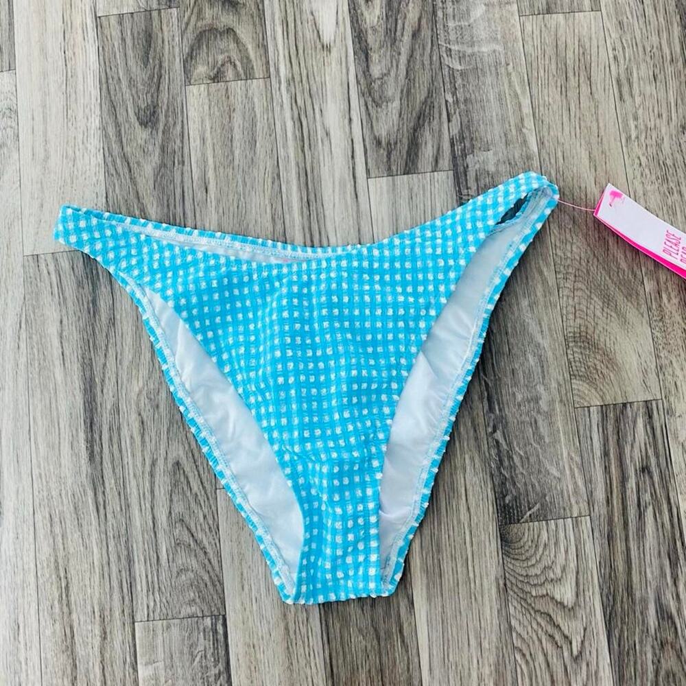 Lilly pulitzer gingham checkered blue size 8 bikini bottom